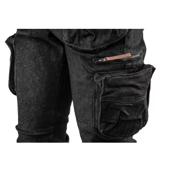 Spodnie robocze 5-kieszeniowe DENIM, czarne, rozmiar M