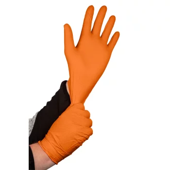 Rękawiczki nitrylowe, pomarańczowe, 50 sztuk, rozmiar XL